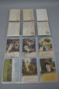 A SMALL COLLECTION OF FORTY SEVEN WWI ERA MILITARY POSTCARDS, mostly in colour featuring poems and