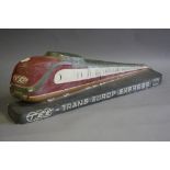 A TRANS EUROP EXPRESS TRAIN SERVICE ADVERTISING SIGN, mid 20th Century painted plaster relief