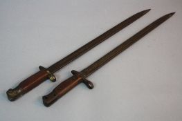 TWO WWI ERA RIFLE BAYONETS, first one a British Army issue SMLE bayonet by Wilkinson, marked with