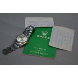 A TUDOR OYSTER ROYAL GENTS STAINLESS STEEL WRISTWATCH, signed silver dial