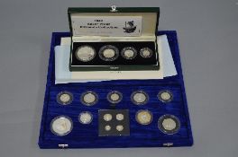 A ROYAL MINT MILLENNIUM SILVER COLLECTION, thirteen coin set, together with a 1998 Britannia proof