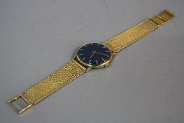 A MID - LATE 20TH CENTURY HEFIK GENT'S WRIST WATCH, navy blue dial signed 'Hefik' to a later added