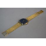 A MID - LATE 20TH CENTURY HEFIK GENT'S WRIST WATCH, navy blue dial signed 'Hefik' to a later added