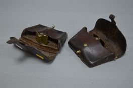 TWO WWI ERA LEATHER AMMO POUCHES, these are believed to have been manufactured by the Franz Coban