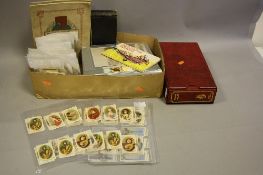 A BOX OF CIGARETTE AND TRADE CARDS, ALBUMS AND LOOSE, some complete sets, notably 20 sets of Grandee