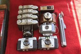 FOUR KERSHAW 110 MODEL CAMERAS, Ilford Sportsman camera, Ilford Sprite camera, Coronet Viscount