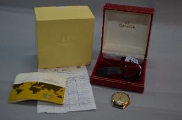 AN OMEGA 9CT GOLD AUTOMATIC AUTO DATE GENTS WRISTWATCH, reference BL1625430 40552804 3438504,