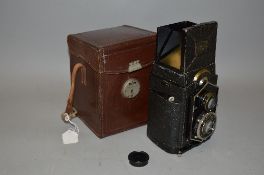 A ZEISS IKON IKOFLEX 'COFFEE CAN' TLR CAMERA, Serial No.4007568 impressed on the side of the lens,