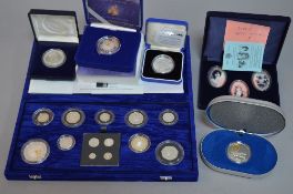 SILVER COIN SELECTION, to include a UK Royal Mint Millennium collection silver proofs five pound
