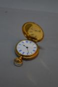 A LADIES 18K GOLD FULL HUNTER FOB WATCH, Reg 24748, approximately 33.4 grams