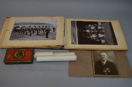 A LARGE BOUND ALBUM OF BLACK AND WHITE PHOTOGRAPHS, named '1st Royal Munster Fusiliers Rangoon 1913,