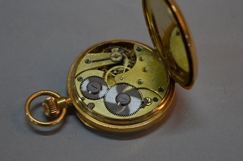AN 18CT GOLD OPEN FACED POCKET WATCH, (lacking glass), 9ct dust cover, approximately 88.6 grams, - Image 2 of 4