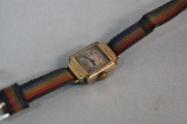 A 9CT GOLD LADIES COCKTAIL WATCH, 15 jewels 6/390