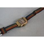 A 9CT GOLD LADIES COCKTAIL WATCH, 15 jewels 6/390