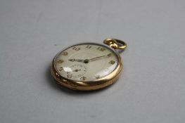 A 14CT CHRONOMETER, brass dust cover, approximate weight 66.9 grams