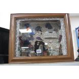 A MINIATURE SHADOW BOX, with room setting