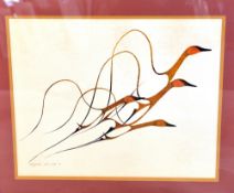 AFTER BENJAMIN CHEE CHEE, a litho print of stylised Geese in Flight, printed name and dated 1975,