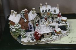 A BOXED LIMITED EDITION LILLIPUT LANE SCULPTURE, 'Christmas Fayre' L2950, No.1032 with certificate