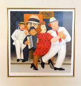 AFTER BERYL COOK, 'Tango Busking', a limited edition print 111/395, signed, titled and numbered by