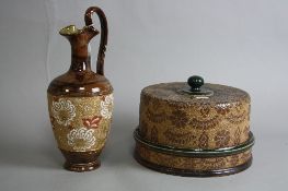 TWO PIECES DOULTON LAMBETH (SLATERS), to include ewer impressed marks No8171, height approximately