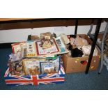 THREE BOXES SUNDRIES, to include Teddy Bear collection Bears, Nos 1-10 still sealed in original