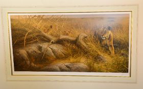 AFTER DICK VAN HEERDE, 'Serengeti Lionesses', numbered and signed in pencil by the artist, 84cm x