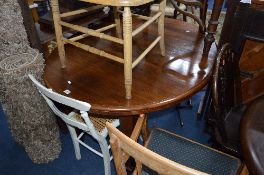 A VICTORIAN MAHOGANY WIND OUT DINING TABLE, with two extra leafs, approximate size length 179cm x