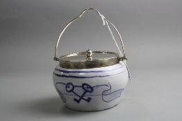 A SILVER LIDDED LEIDEN BOWL, etc