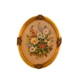 C.FORSHAW, 'Floral', oil on oval board, signed and dated by the artist, framed, maximum dimensions
