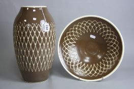 TWO PIECES ROYAL LANCASTRIAN, to include baluster vase, approximate height 33cm and a footed bowl,