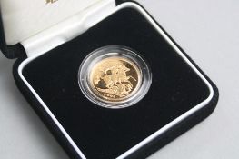 A GOLD PROOF 2003 SOVEREIGN, No 14054, box and papers