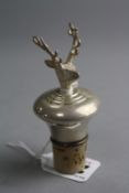 A SILVER STAG DECANTER STOPPER