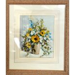 DEREK BROWN, 'Floral', an original watercolour, signed by the artist, 30cm x 25cm, framed