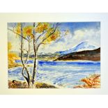 BERNADETTE OWENS, a watercolour painting of a river scene, signed by the artist, 36cm x 25cm,