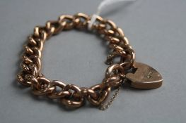 A 9CT LOCKET BRACELET, approximate weight 21.2 grams
