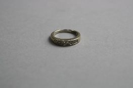 A 9CT DIAMOND HALF ETERNITY RING, ring size K, approximate weight 3.0 grams