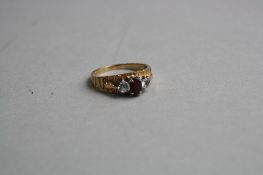 A 9CT DRESS RING, ring size Q, approximate weight 3.8 grams