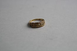 A 15CT VICTORIAN RING, Birmingham 1899, set with seed pearls, ring size L, approximate weight 3.1
