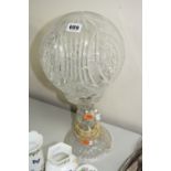 A CUT GLASS TABLE LAMP, height approximately 42cm