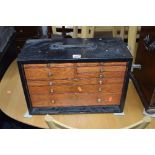 AN ENGINEERS TOOL CHEST, with eight assorted drawers and contents