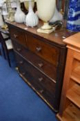 A VICTORIAN MAHOGANY CHEST, of two short and three long drawers, approximate size width 104.5cm x