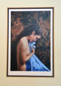 AFTER DOUGLAS HOFMANN, 'Blue Shawl', a limited edition print 56/295, signed, numbered and with