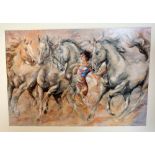 AFTER GARY BENFIELD, 'The Horse Whisperer', a limited edition print 80/175, signed, titled and