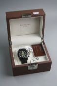 A JOS VAN ARX CHRONOGRAPH WRISTWATCH, boxed and certificate