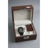 A JOS VAN ARX CHRONOGRAPH WRISTWATCH, boxed and certificate