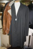 VARIOUS GENTS COATS AND JACKETS, to include a Drummond Raincoat, a brown leather jacket, size XL,