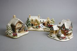 THREE BOXED LILLIPUT LANE ILLUMINATED COTTAGES, 'The Old Forge at Belton', L2922, 'Christmas