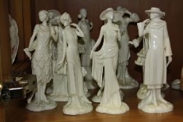 ELEVEN ROYAL WORCESTER COMPTON & WOODHOUSE FIGURES, from the 1920s Vogue collection, to include 1920