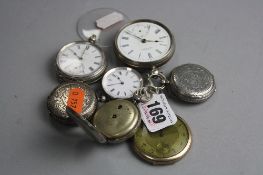 A MIXED LOT OF SIX POCKET WATCHES, and plated pocket watch (sd) (7)