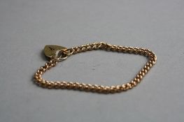 A 9CT LOCKET BRACELET, approximate weight 10.0 grams